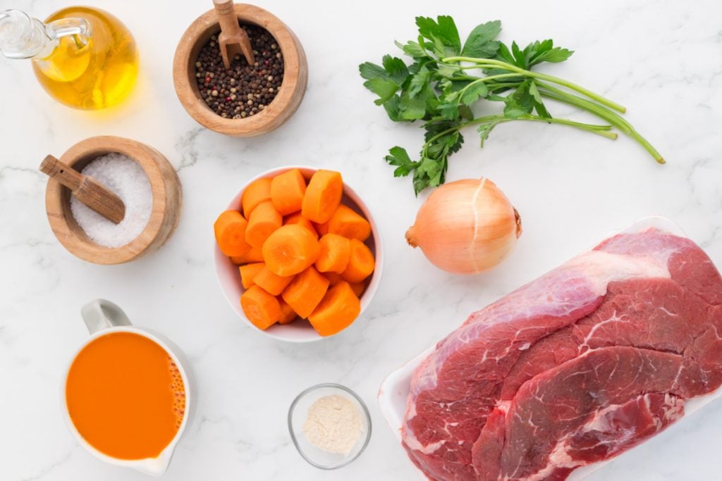 ingredients for Slow Cooker Pot Roast and Carrots