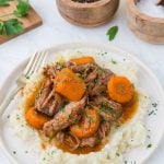 Slow Cooker Pot Roast and Carrots on a plate