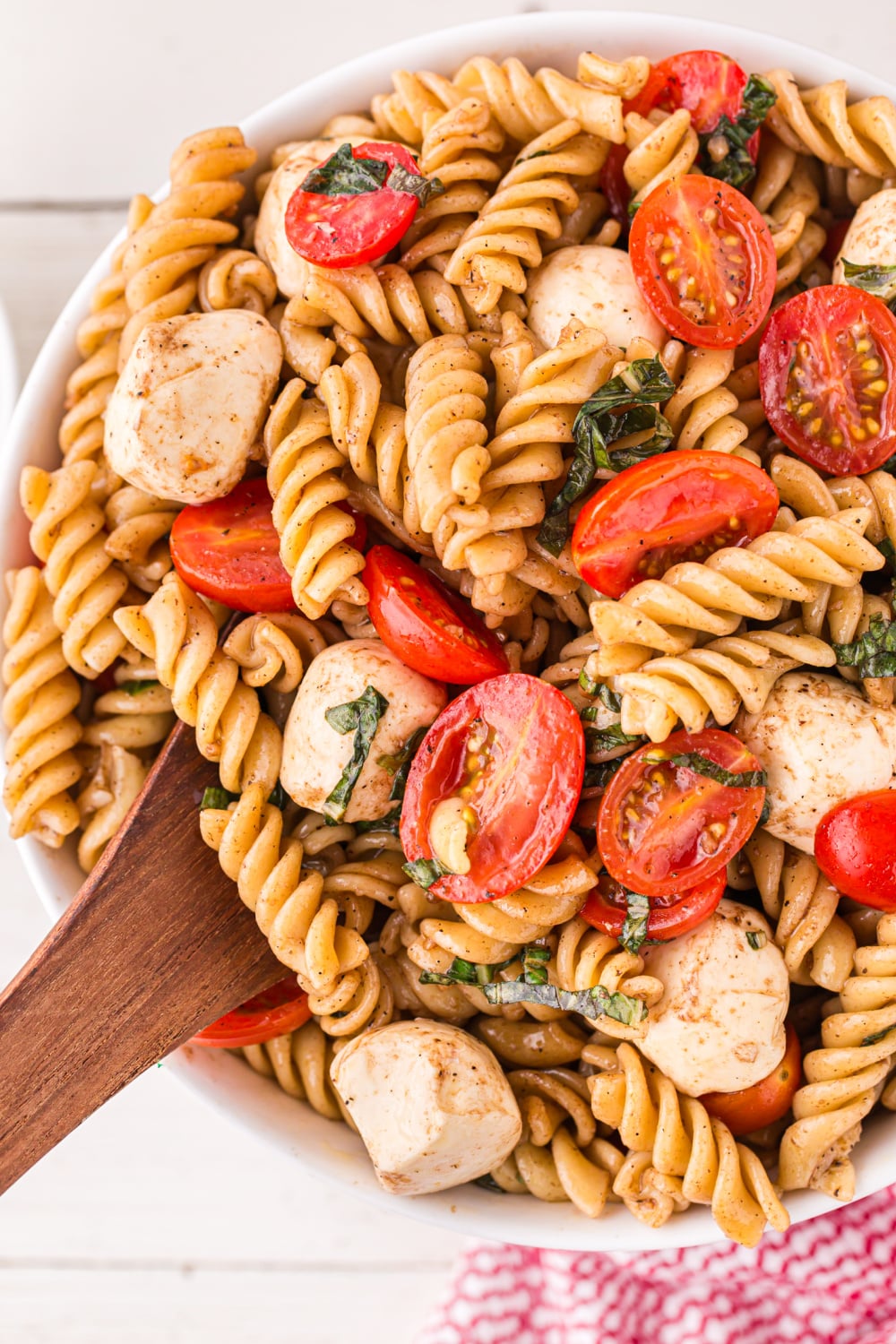 Caprese Pasta Salad in a bowl