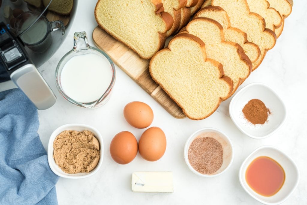 ingredients for Homemade Air Fryer French Toast Sticks