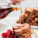 Homemade Air Fryer French Toast Sticks on a plate