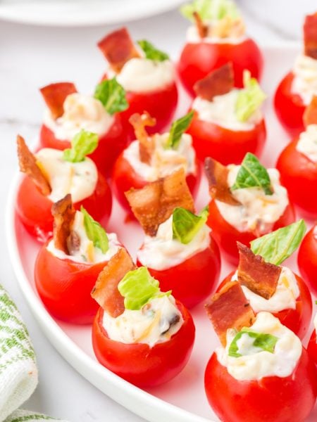 Ranch BLT Appetizer Bites on a plate