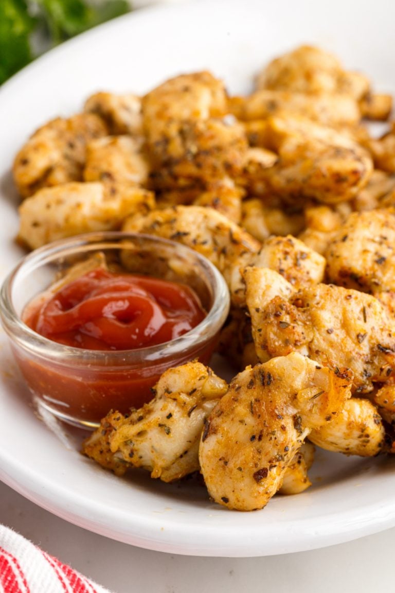 Air Fryer Chicken Bites on a plate
