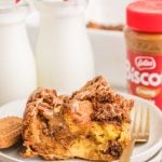 Biscoff Stuffed French Toast Casserole on a plate