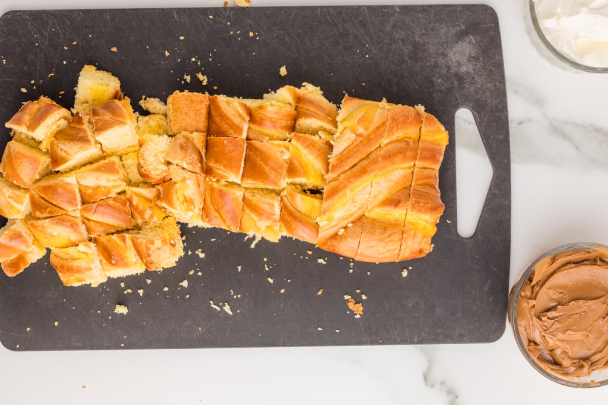 bread cut into cubes