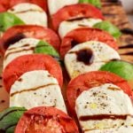 Caprese Salad on a cutting board