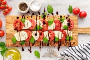 balsamic vinegar drizzled on top