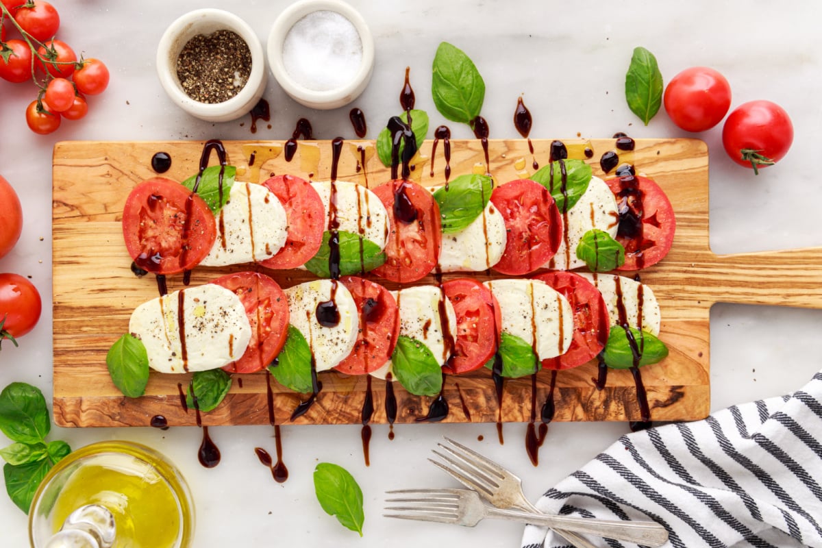 balsamic vinegar drizzled on top