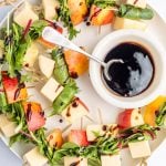 Cheddar Apple Salad Skewers on a platter