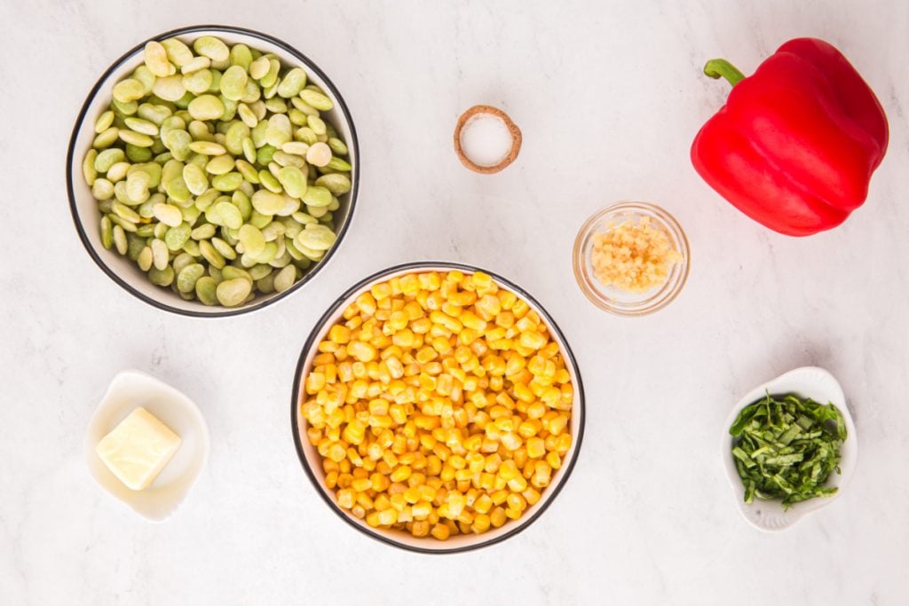 ingredients for corn succotash