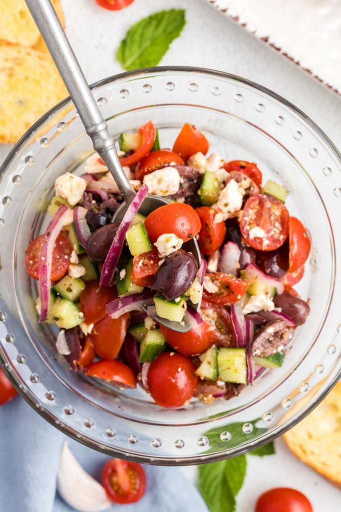 Greek Bruschetta in a bowl