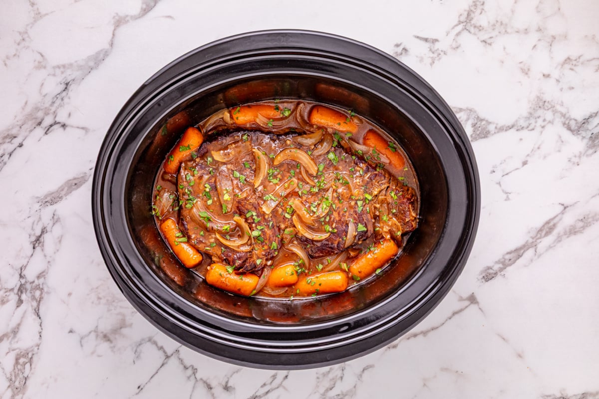 slow cooker London broil in a crockpot