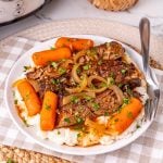 Slow Cooker London Broil on a plate