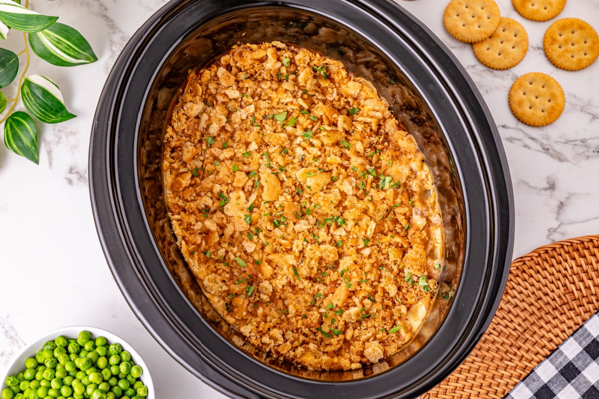 Slow Cooker Ritz Cracker Chicken Casserole