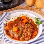 Slow Cooker Swiss Steaks on a plate