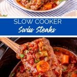 Slow Cooker Swiss Steaks recipe from Family Fresh Meals