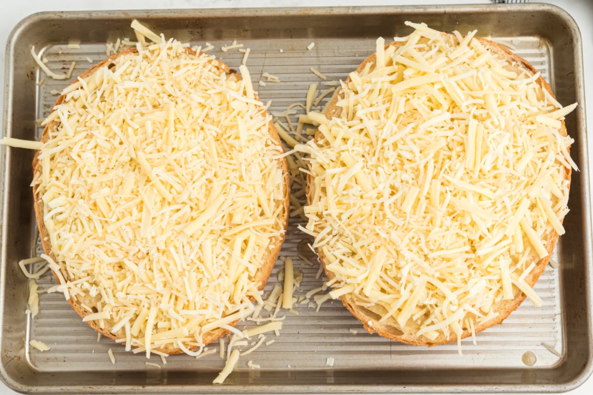 cheese mixture placed on top of bread