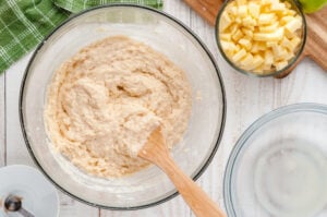 milk mixture added into the flour mixture