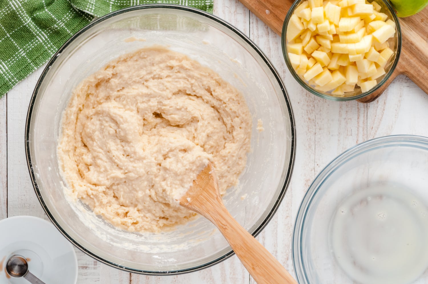 milk mixture added into the flour mixture