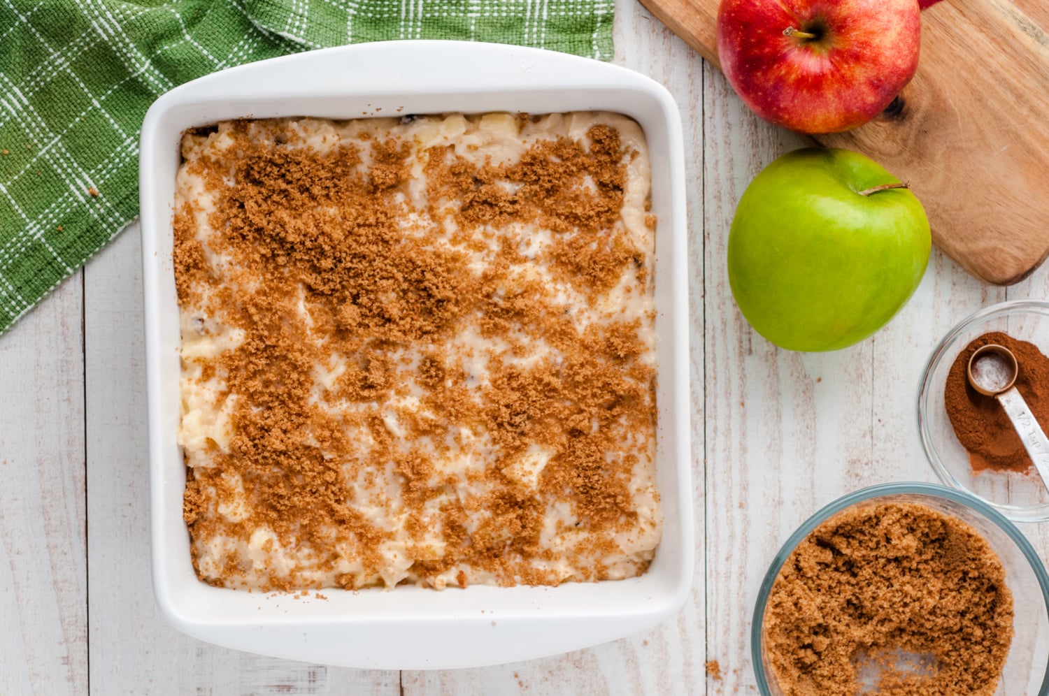 brown sugar mix added to top of batter