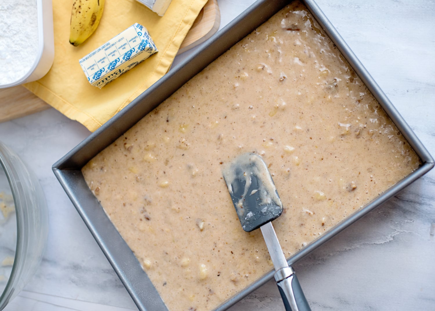 batter placed in baking pan