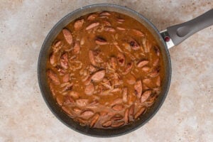 broth added to pan