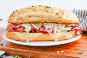 Grinder Sub Sandwich on a plate