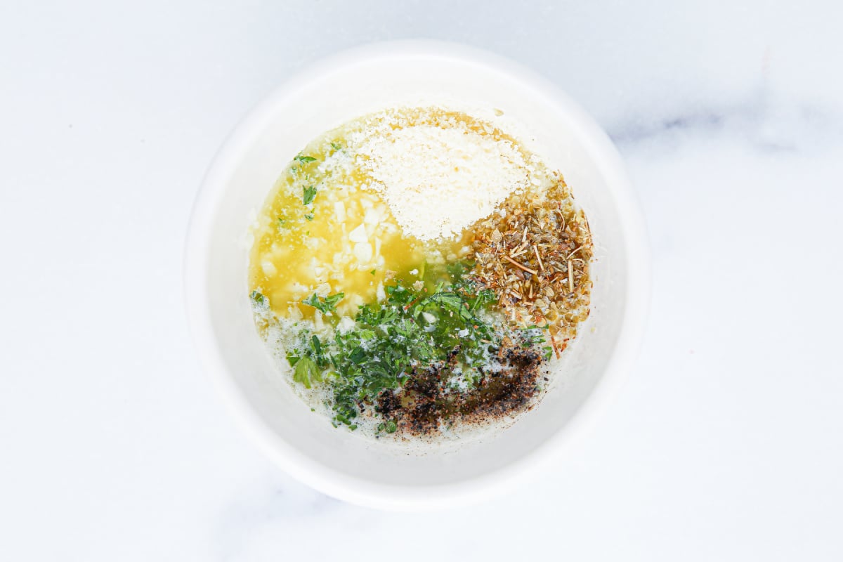 garlic butter ingredients in a bowl