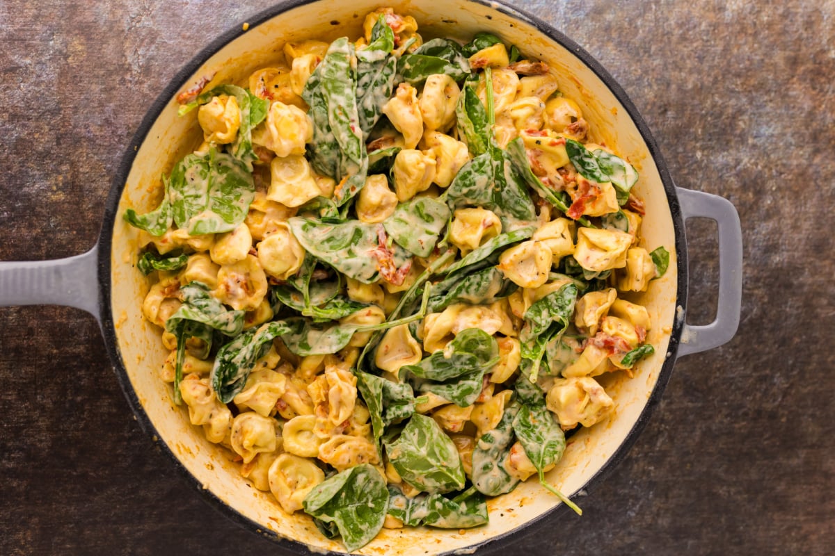 heavy cream, parmesan cheese, and spinach