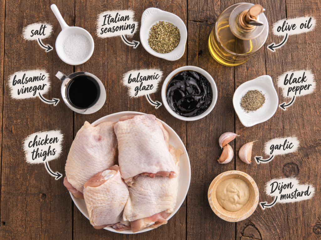ingredients for Balsamic Glazed Chicken