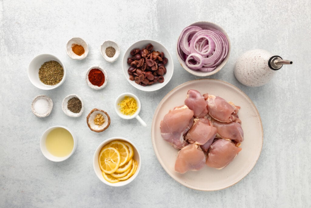 ingredients for Greek Chicken Thighs