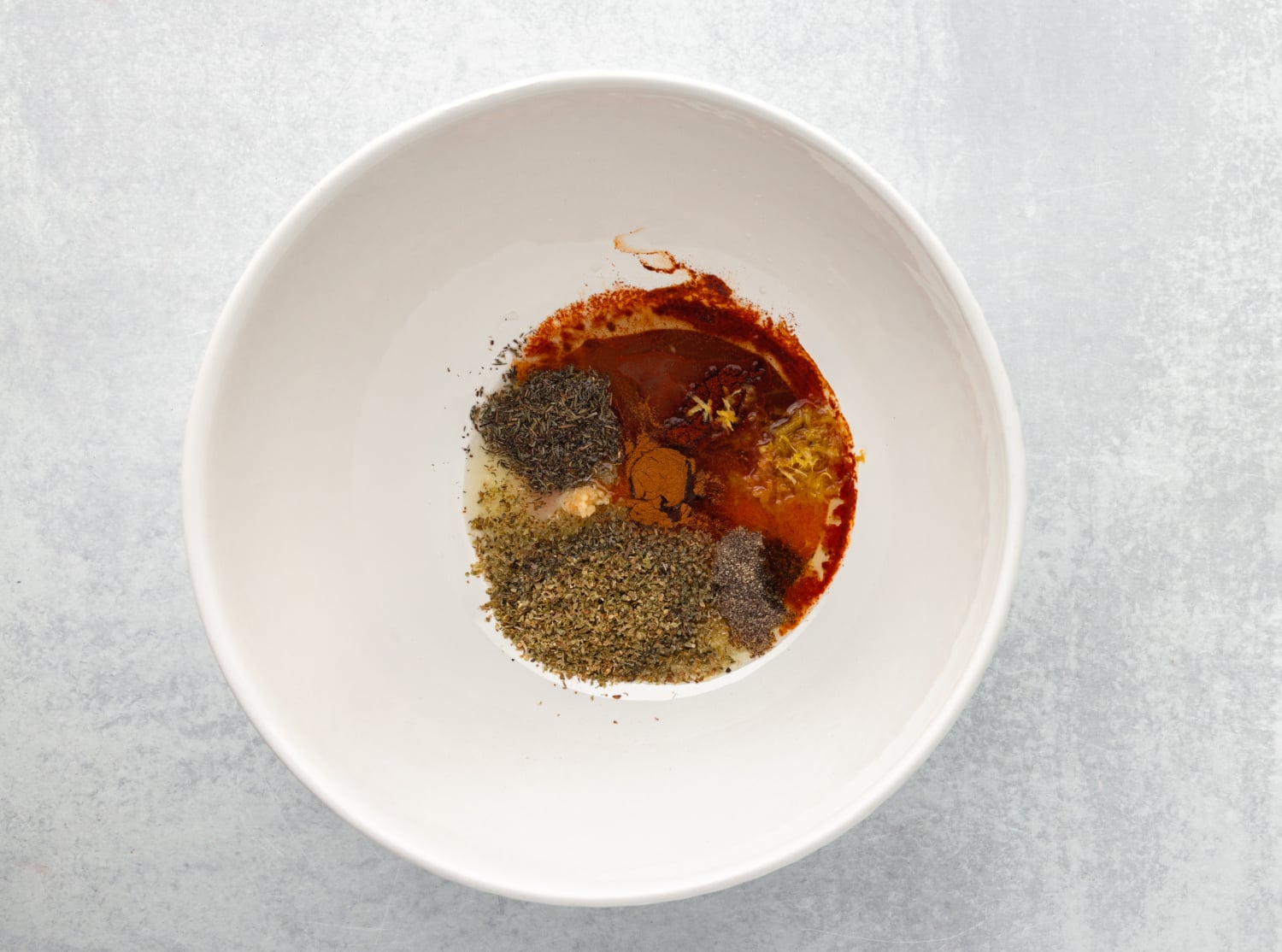 seasonings for greek chicken in a bowl