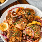 Greek Chicken Thighs on a plate