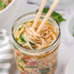 Homemade Instant Noodle Cup with chopsticks