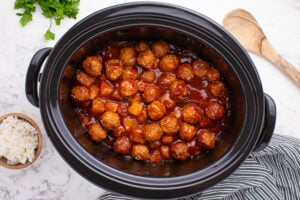 Slow Cooker 3 Ingredient Hawaiian Meatballs