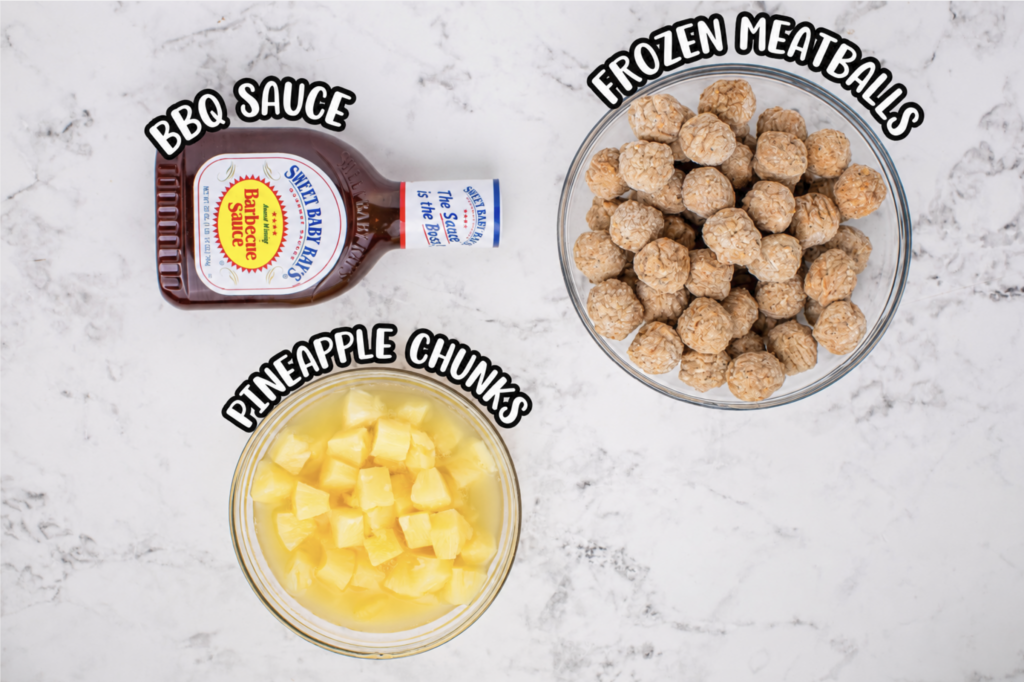 ingredients for Slow Cooker 3 Ingredient Hawaiian Meatballs