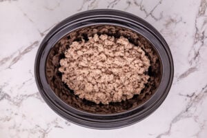 cooked ground turkey in a slow cooker