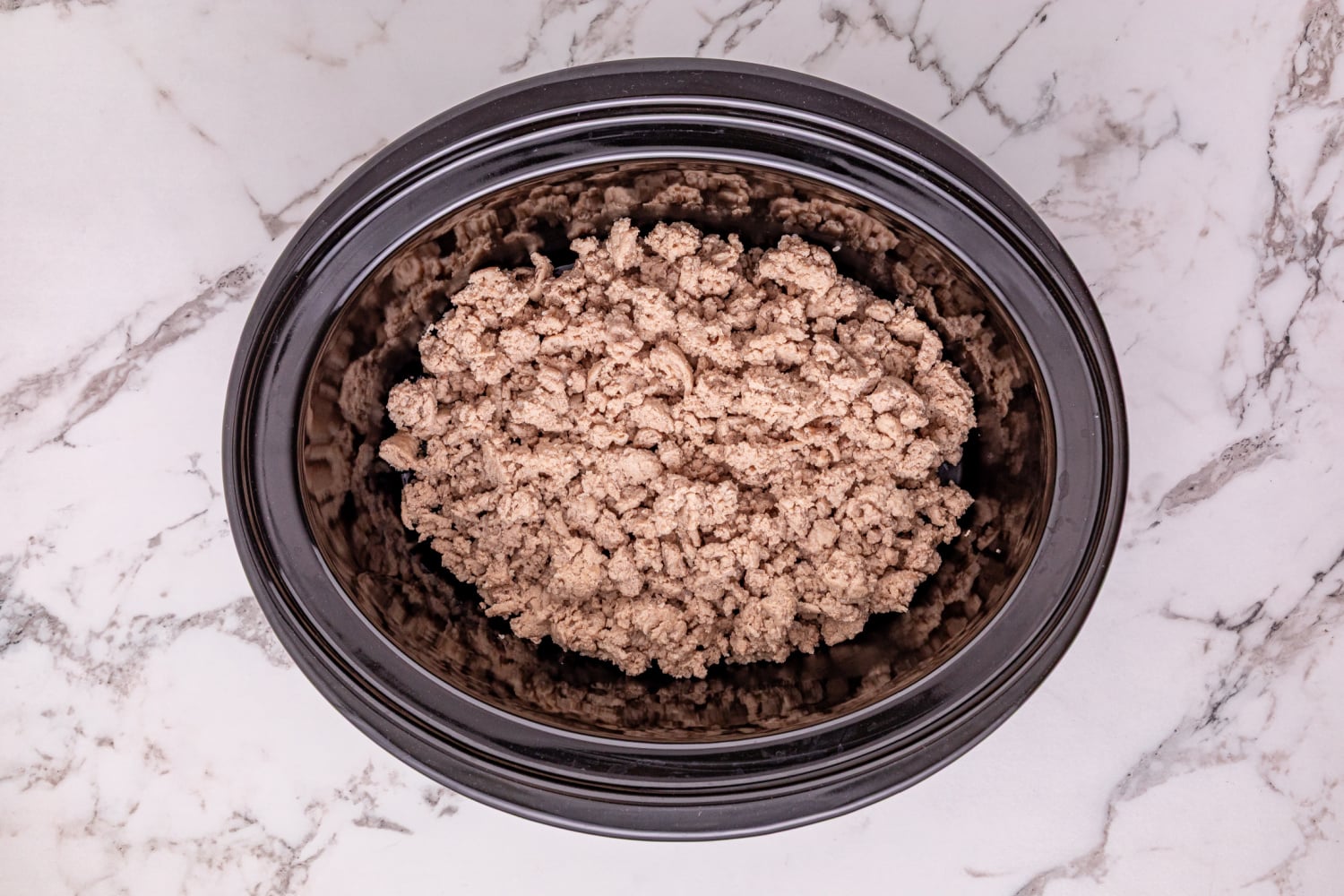 cooked ground turkey in a slow cooker