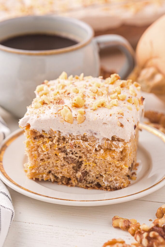 slice of Butternut Squash Cake on a plate