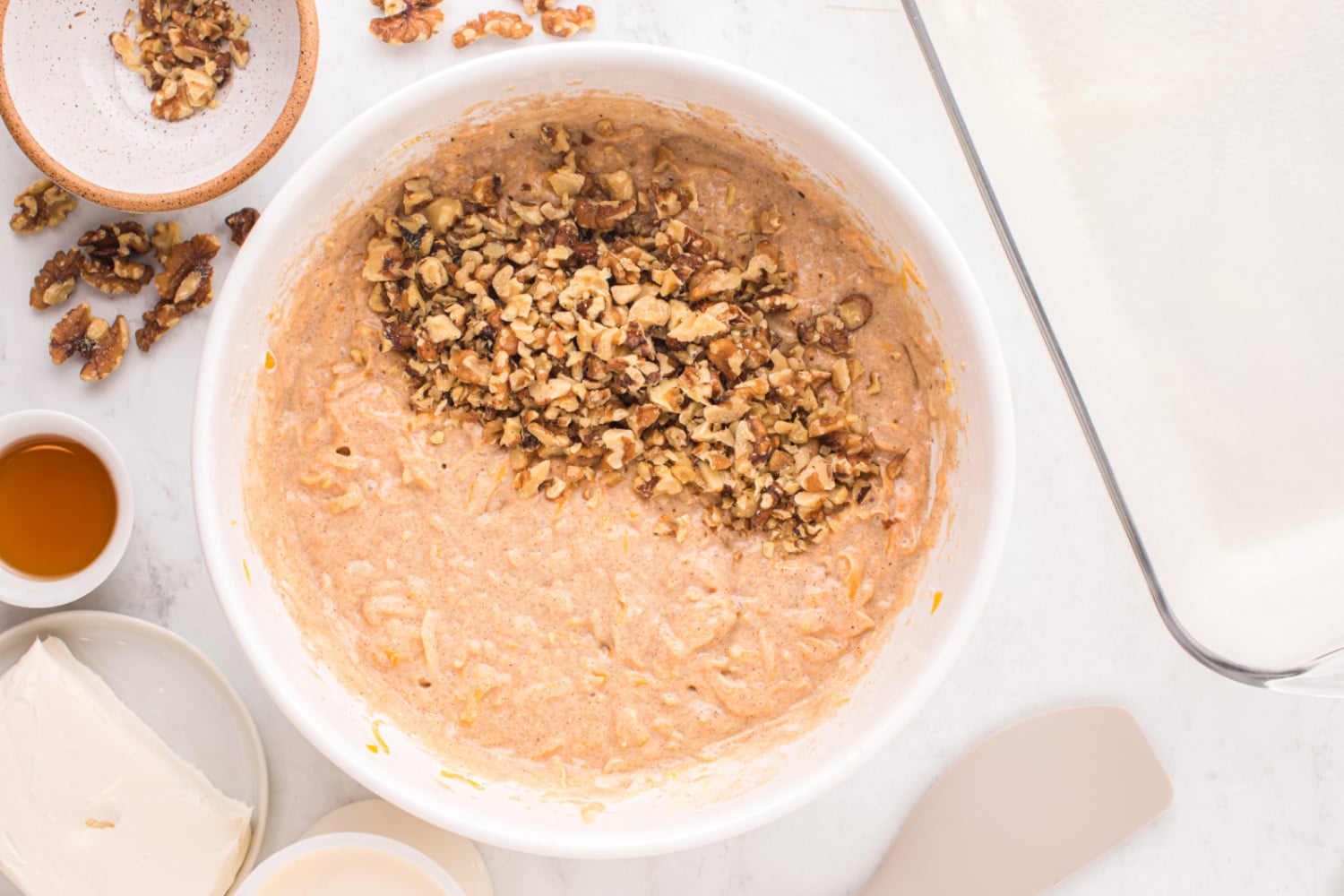 walnuts added to cake mix