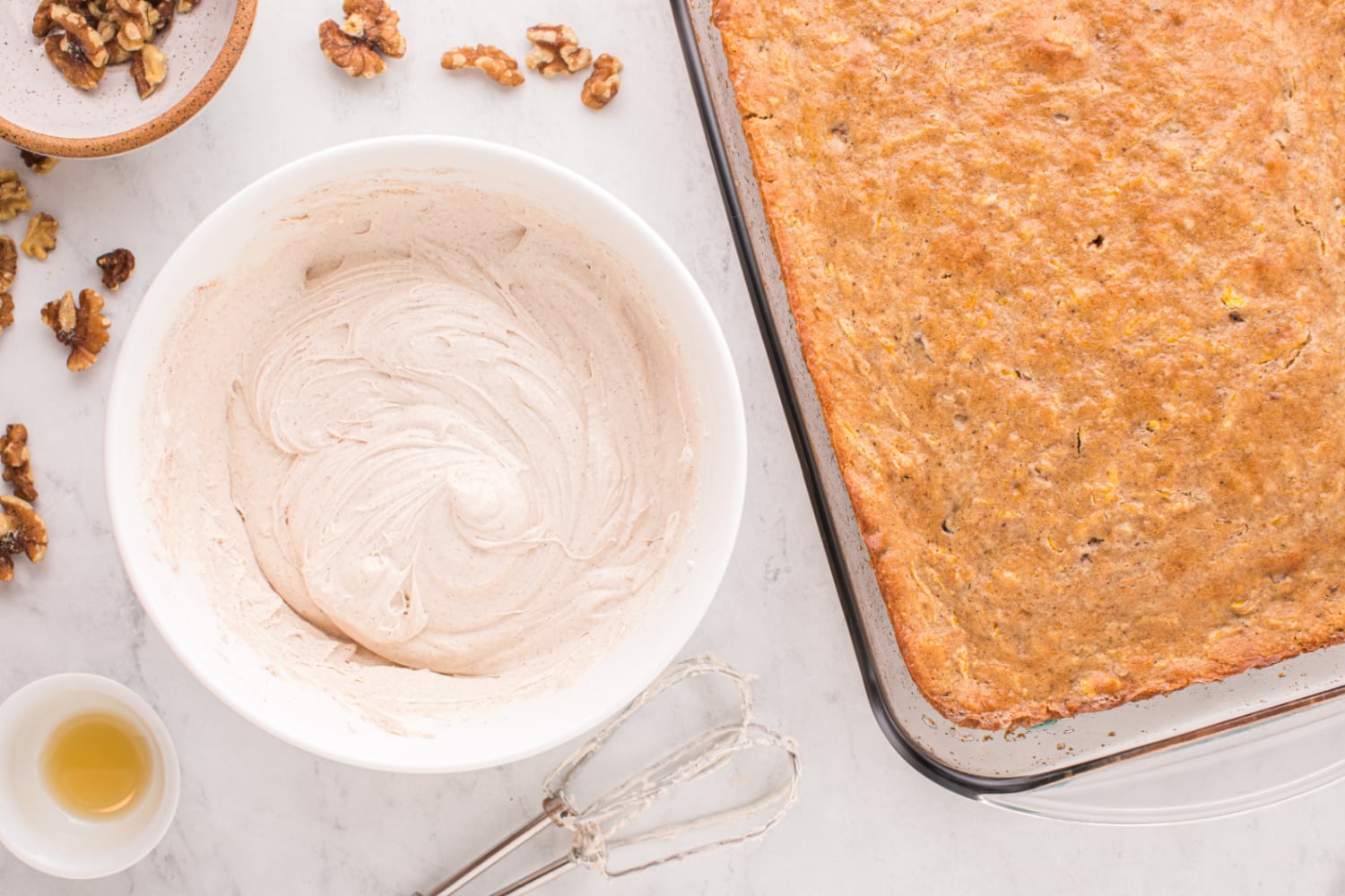 frosting mixed in a bowl