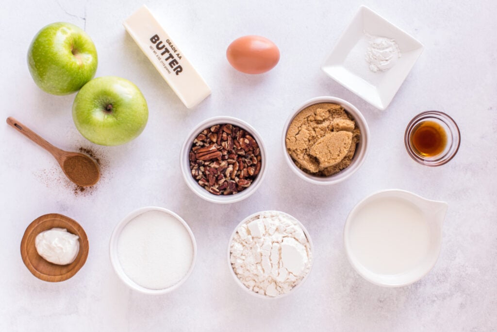 ingredients for Caramel Apple Upside Down Cake