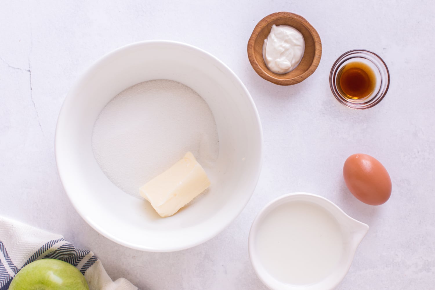 sugar and butter in a bowl