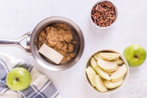 butter and brown sugar in a sauce pan