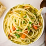 Classic Vegetable Noodle Soup in a bowl