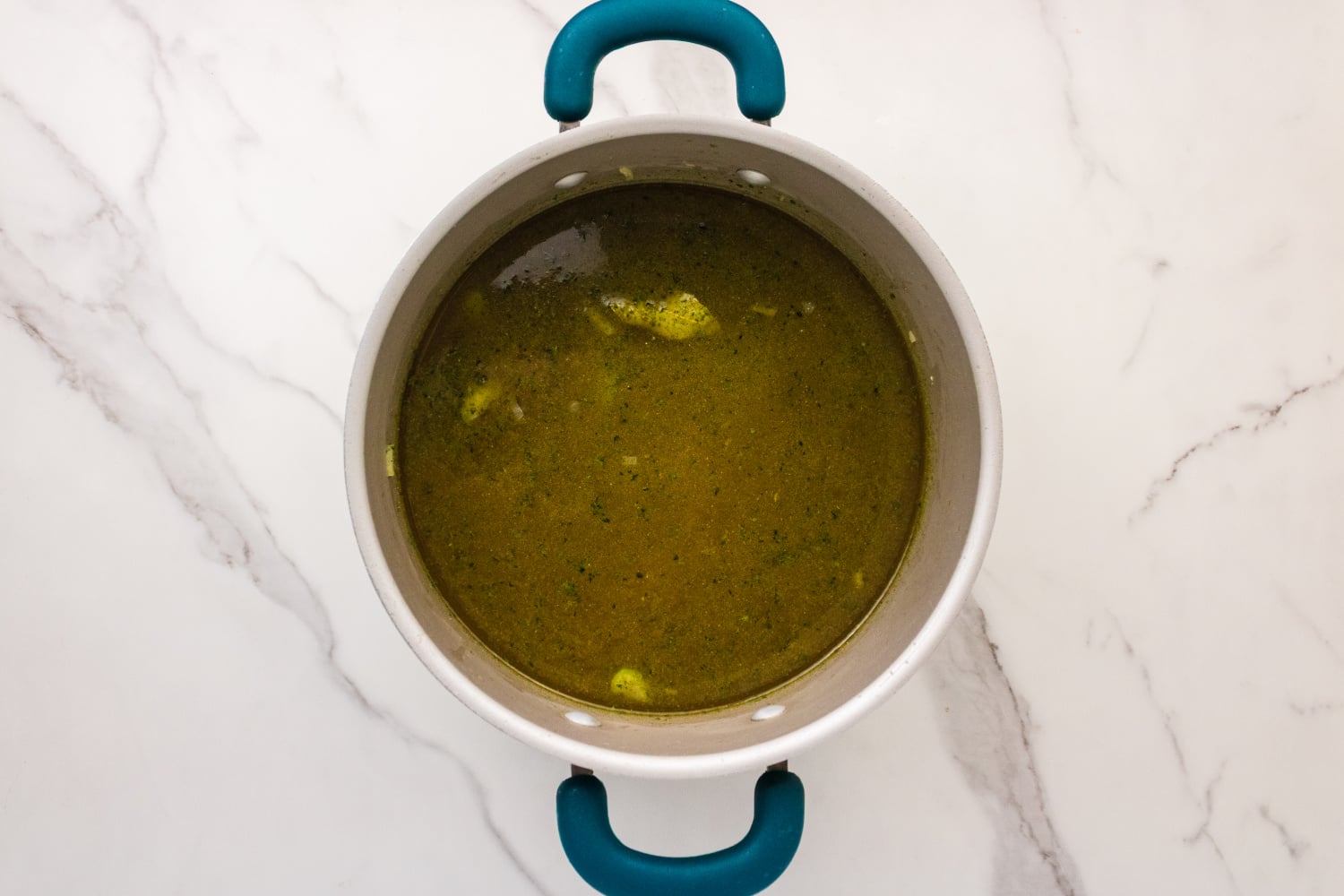 soup in a large pot