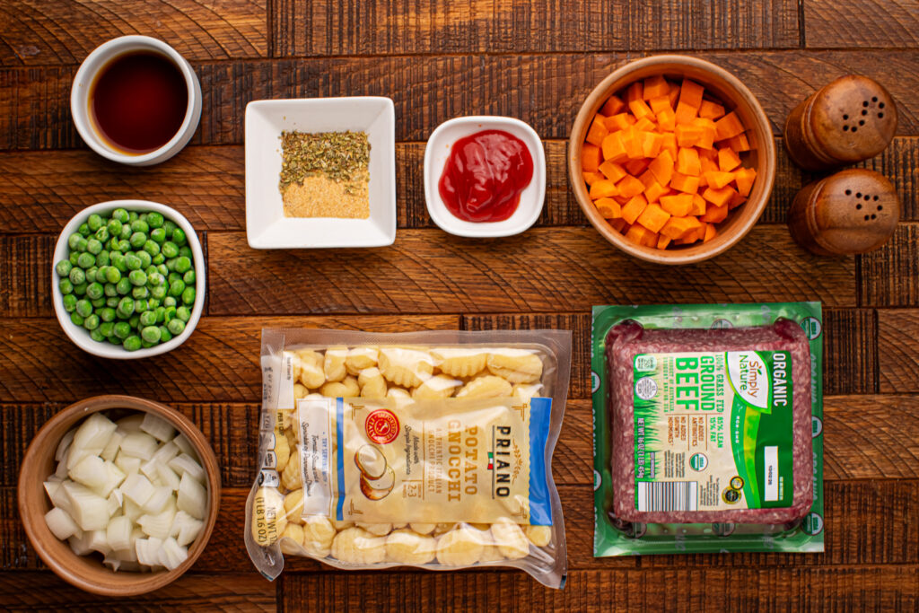 ingredients for Gnocchi Shepherd’s Pie