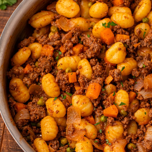 Gnocchi Shepherd’s Pie in a pan
