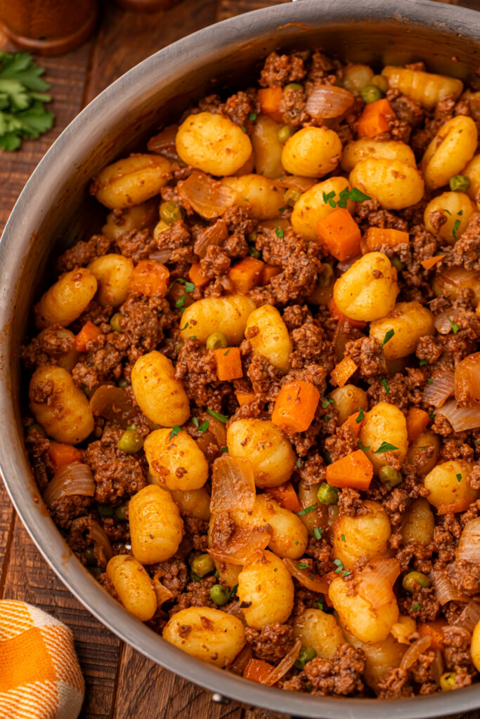 Gnocchi Shepherd’s Pie in a pan