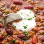 Guinness Chili in a bowl